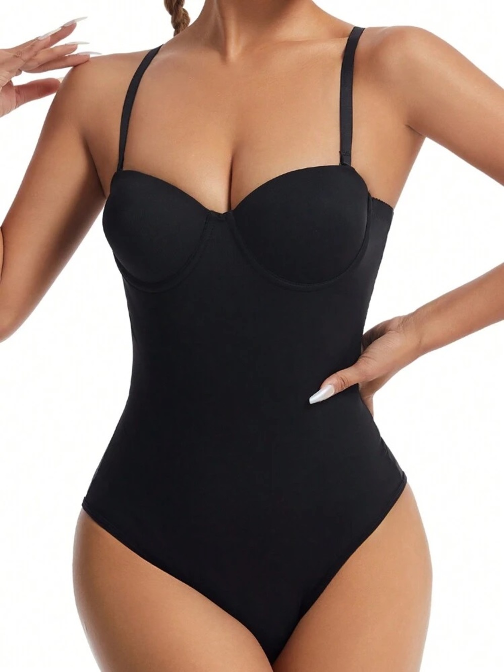Nancy Ganz Black Sculpting Shapewear Adjustable Straps Sexy Slimming Comfortable - Picture 15 of 16